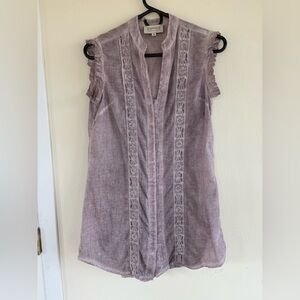 Iconique Sartoria Italiano Women Medium Boho Soft Purple 100% Cotton Tunic